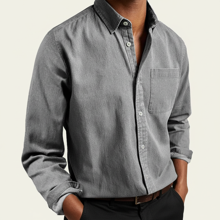 Camicia Uomo Classica Tasche Bottoni Frontali