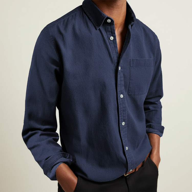 Camicia Uomo Classica Tasche Bottoni Frontali - Brentozzi