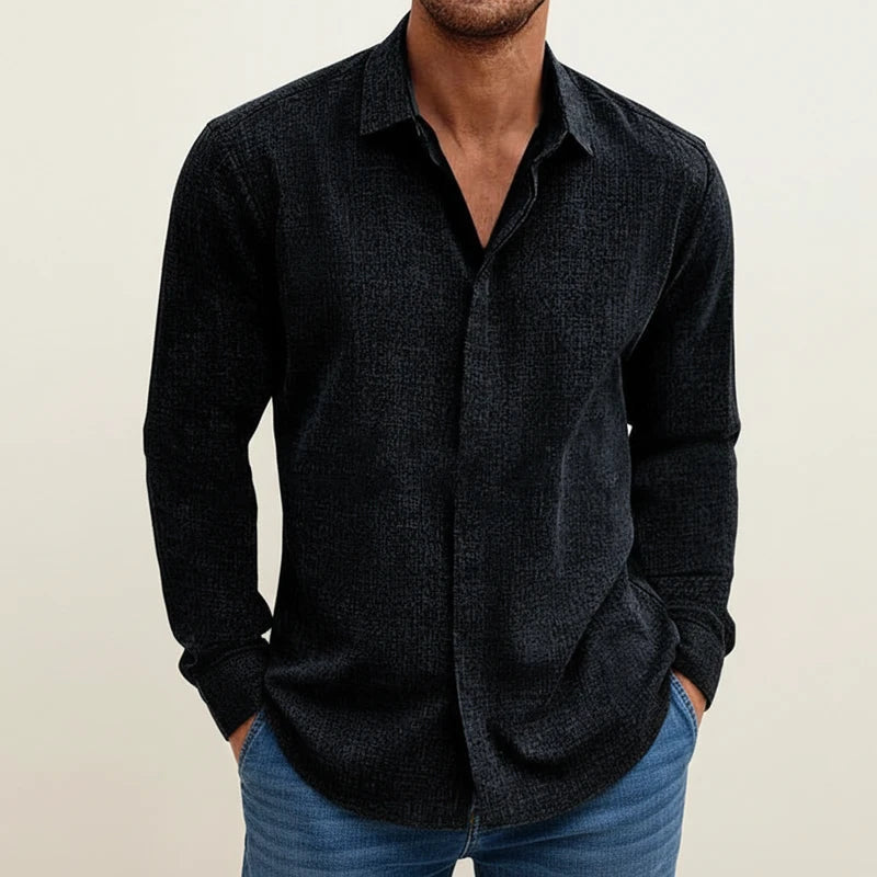 Camicia Uomo Manica Lunga Strutturata con Bottoni - Brentozzi