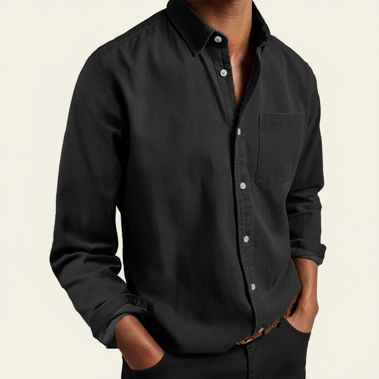 Camicia Uomo Classica Tasche Bottoni Frontali