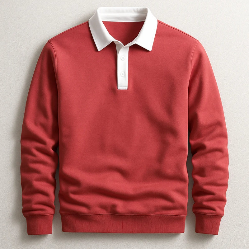 Polo Uomo Rugby Manica Lunga Colletto Contrasto