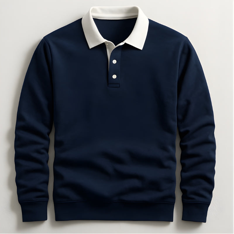 Polo Uomo Rugby Manica Lunga Colletto Contrasto