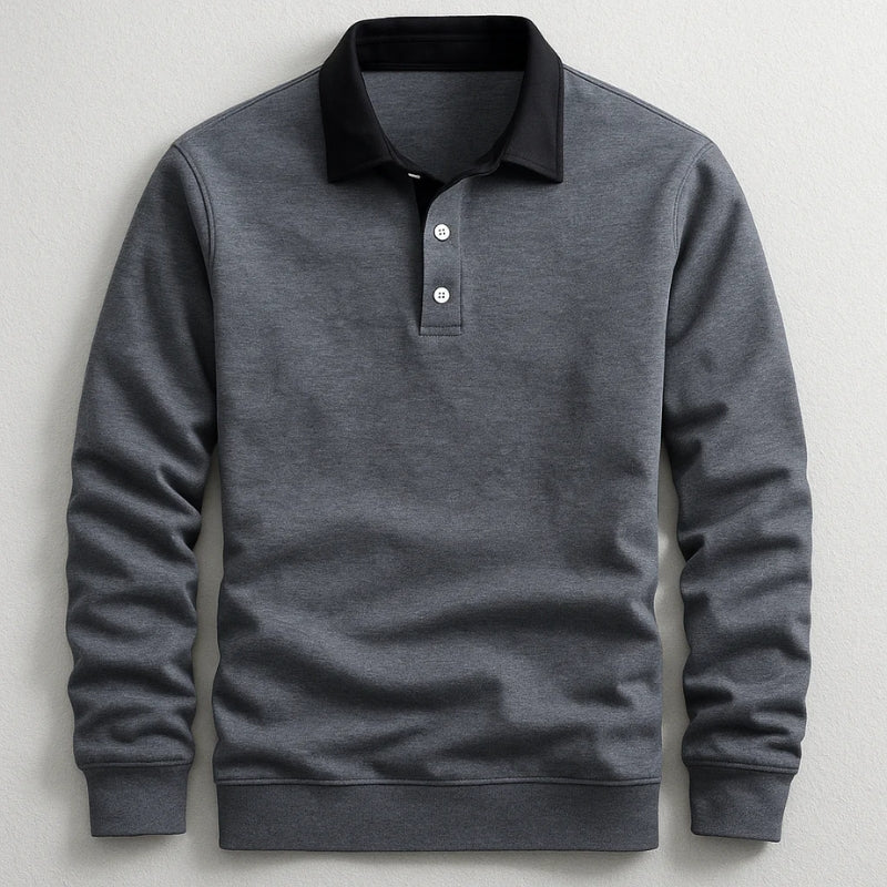 Polo Uomo Rugby Manica Lunga Colletto Contrasto