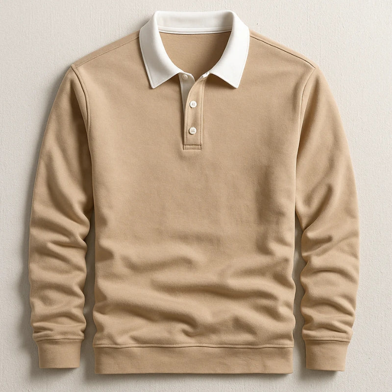 Polo Uomo Rugby Manica Lunga Colletto Contrasto