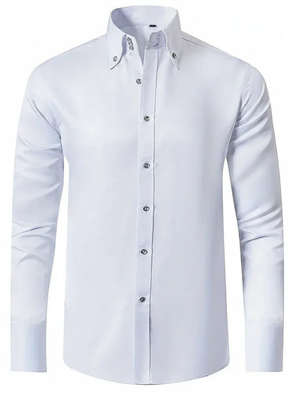 Camicia Uomo Formale Colletto Strutturato con Bottoni