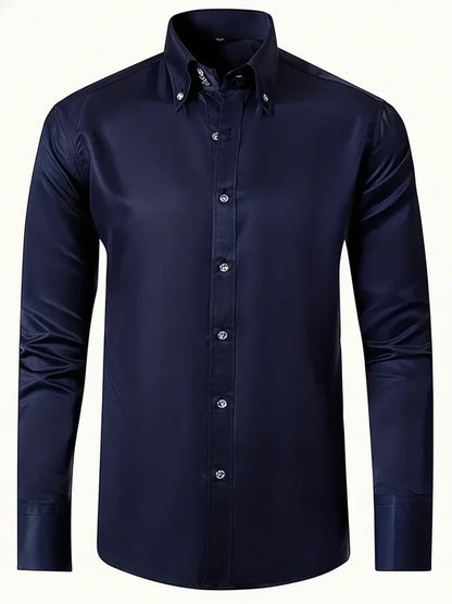 Camicia Uomo Formale Colletto Strutturato con Bottoni