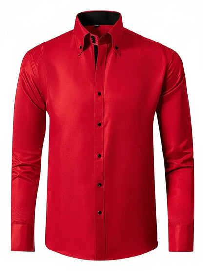 Camicia Uomo Formale Colletto Strutturato con Bottoni