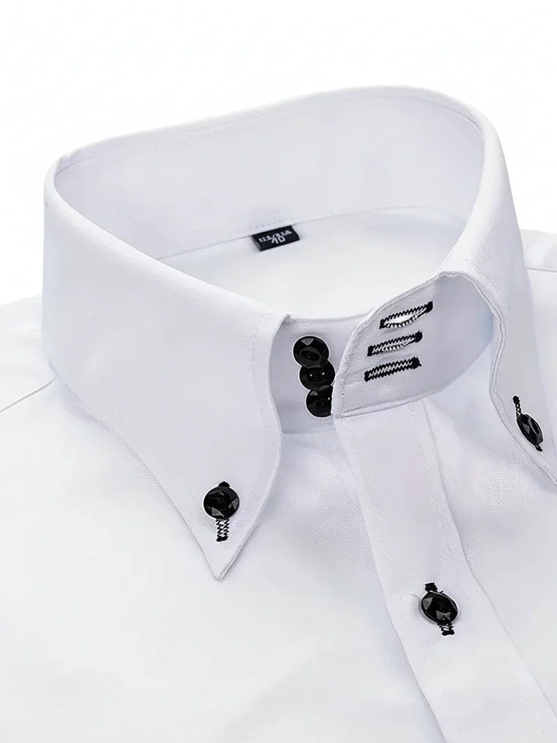 Camicia Uomo Formale Colletto Strutturato con Bottoni