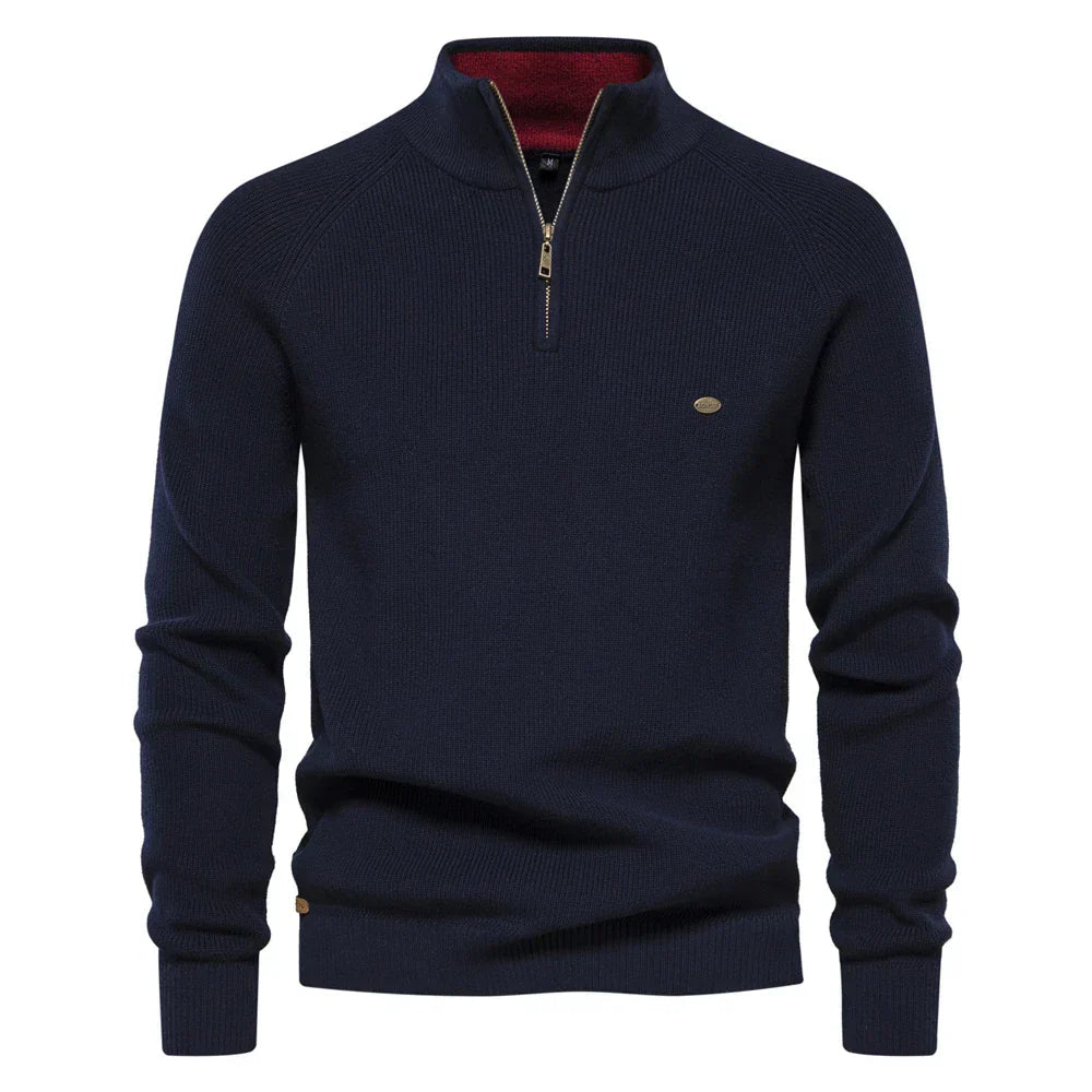 Maglione Uomo in Misto Lana Classico Mezza Zip