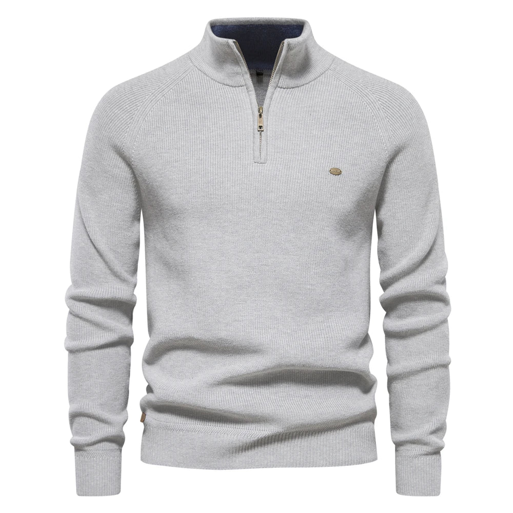 Maglione Uomo in Misto Lana Classico Mezza Zip - Brentozzi