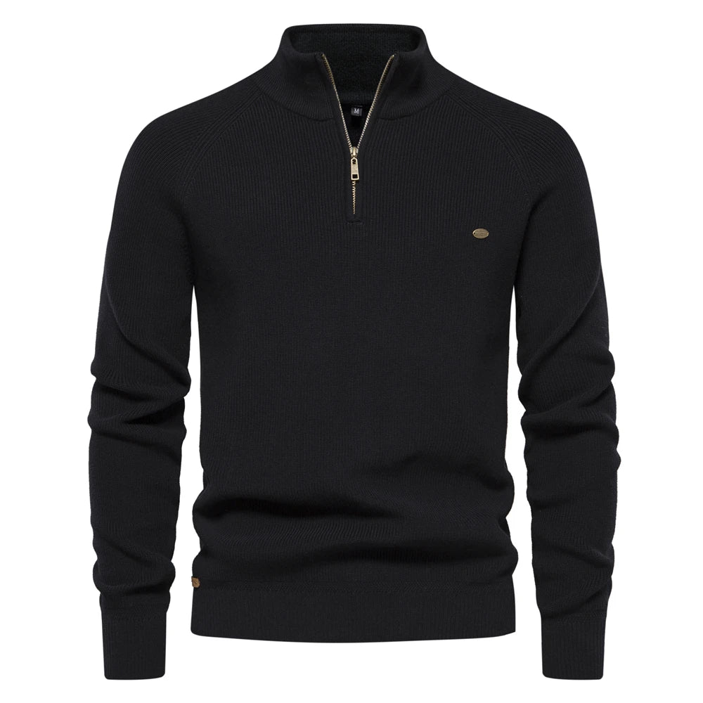 Maglione Uomo in Misto Lana Classico Mezza Zip