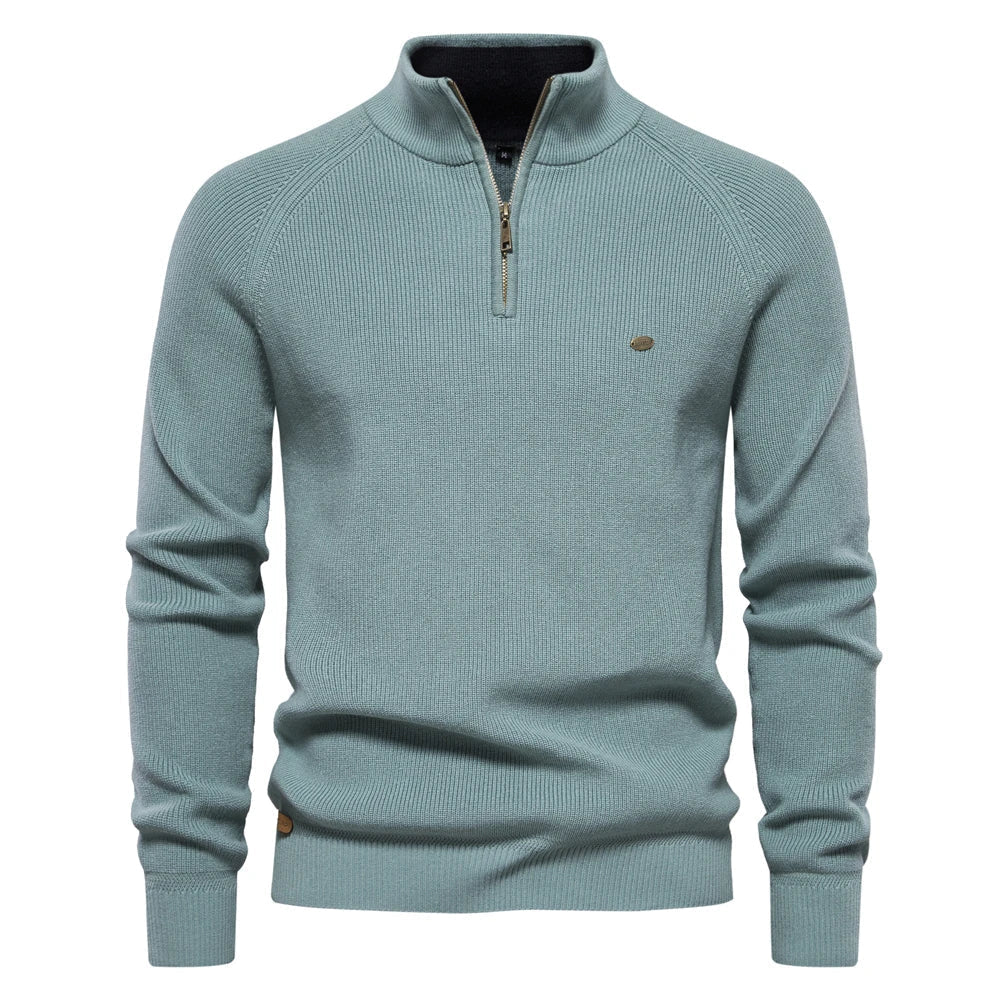 Maglione Uomo in Misto Lana Classico Mezza Zip
