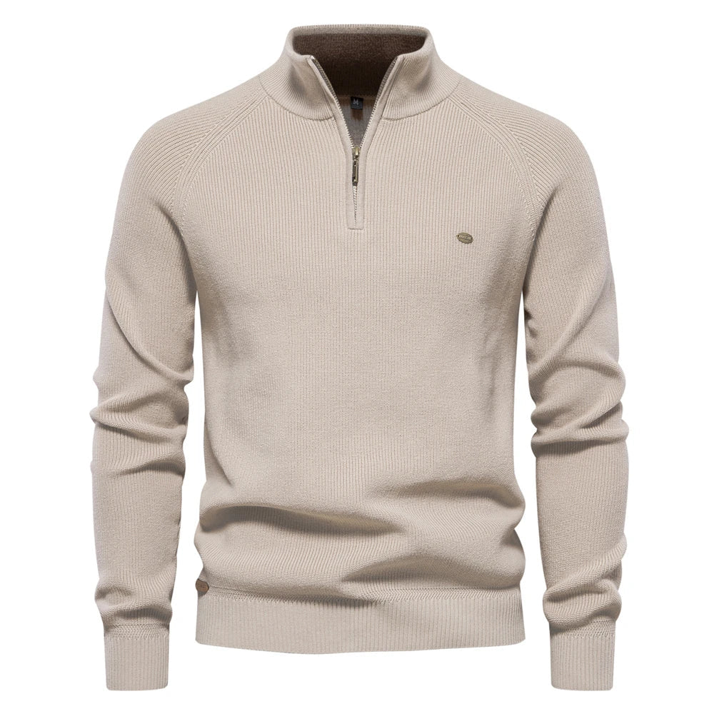 Maglione Uomo in Misto Lana Classico Mezza Zip
