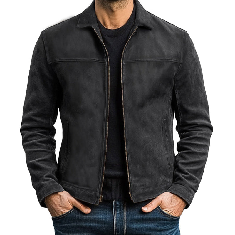 Giacca Uomo in Pelle con Chiusura a Zip