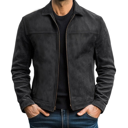 Giacca Uomo in Pelle con Chiusura a Zip