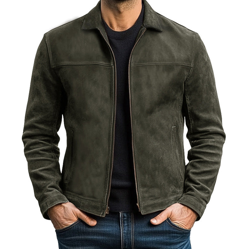 Giacca Uomo in Pelle con Chiusura a Zip