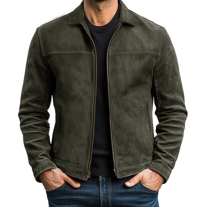 Giacca Uomo in Pelle con Chiusura a Zip