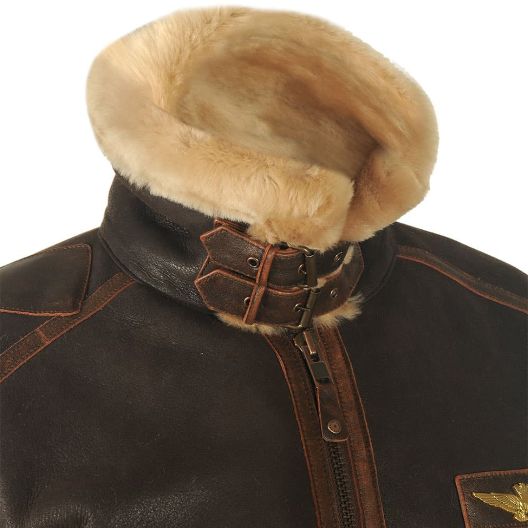 Giacca Bomber Uomo con Fodera in Pile e Colletto