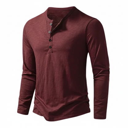 Maglia Henley Uomo Manica Lunga con Bottoni al Collo - Brentozzi
