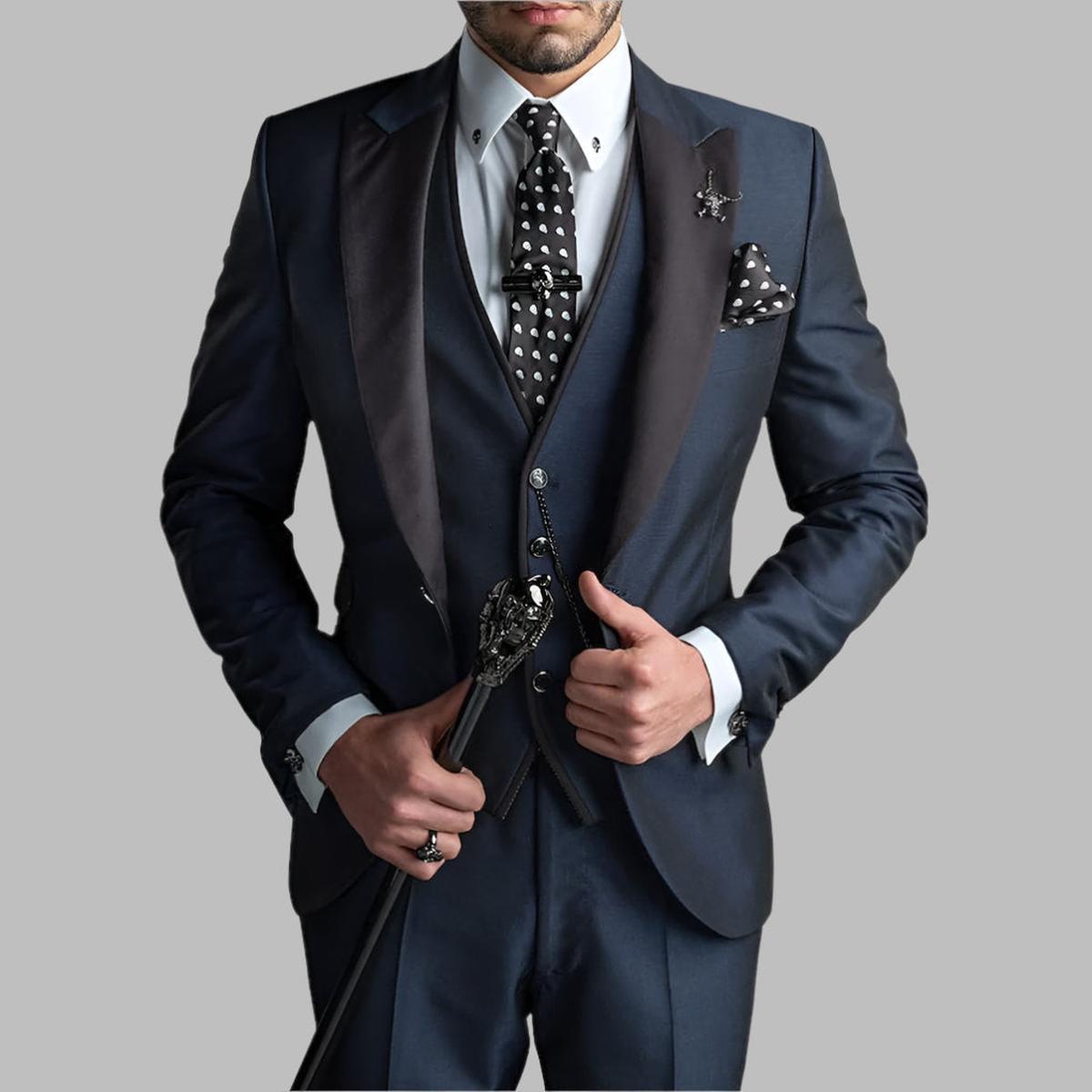 Abito Cerimonia Uomo Completo Tre Pezzi Elegante