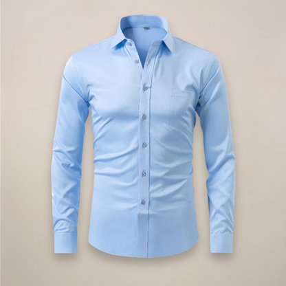 Camicia Uomo Business Manica Lunga Con Bottoni Traspirante