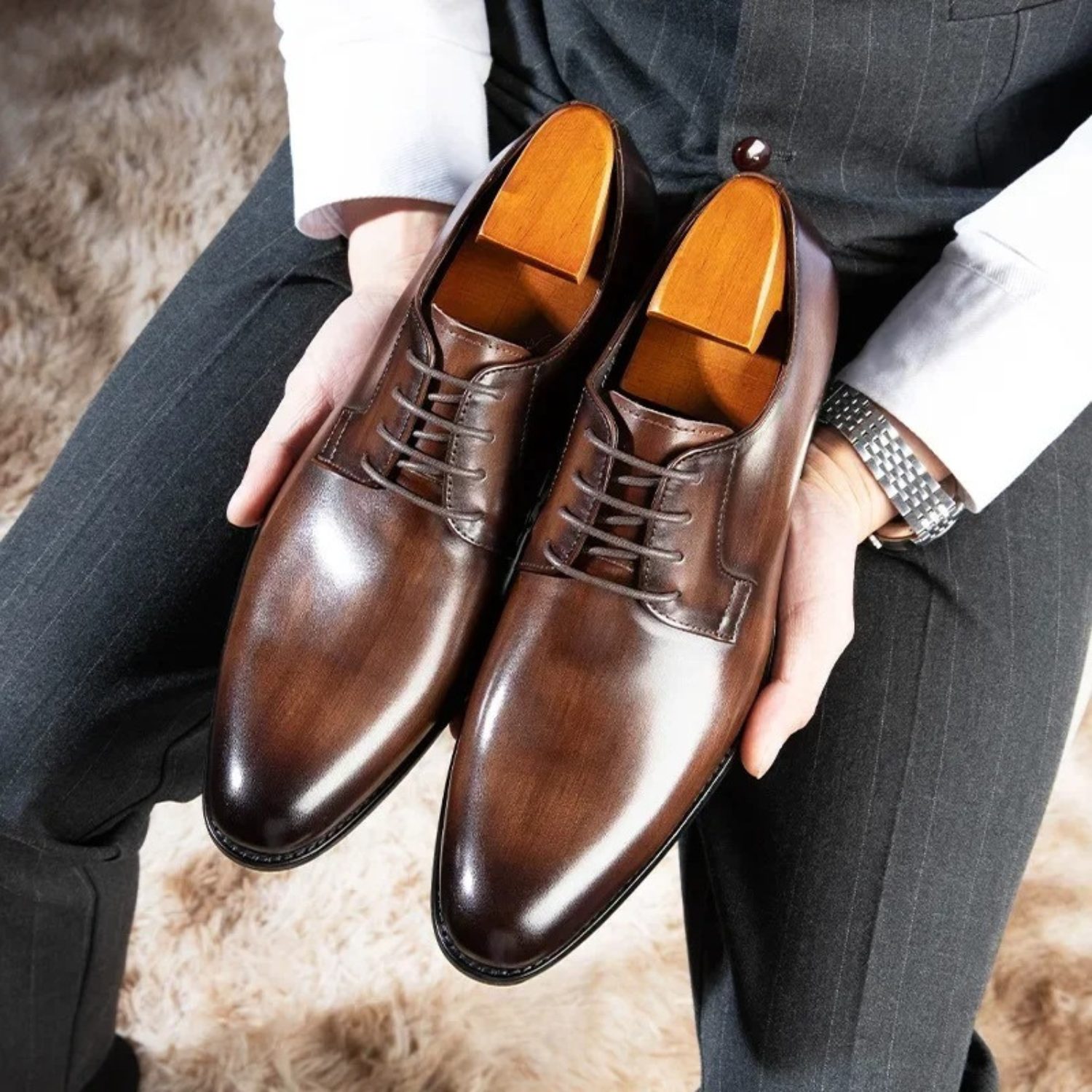Scarpe Oxford Uomo Stringate Formali - Brentozzi