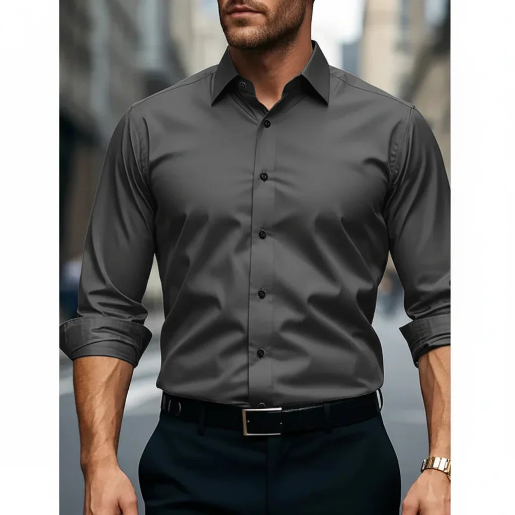 Camicia Uomo con Colletto e Manica Lunga Bottoni