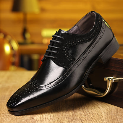 Scarpe Oxford Uomo Brogue Stringate Punta Alata