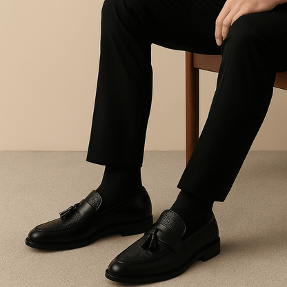 Mocassini Uomo Business in Pelle con Nappine Slip On - Brentozzi