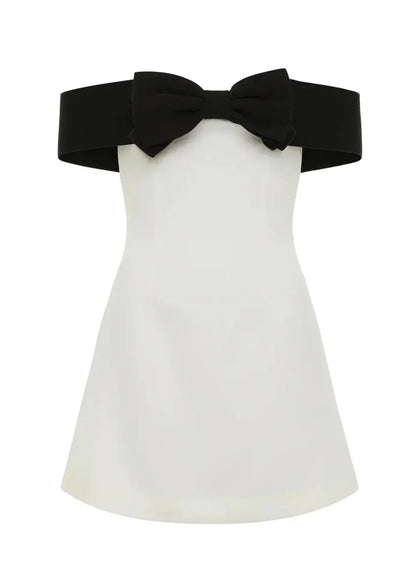 Abito Minidress Donna Tessuto Leggero Scollo Carmen