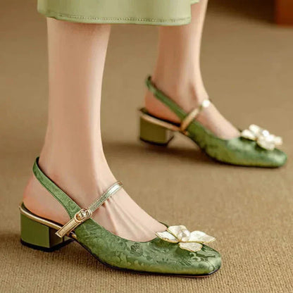 Mila | Scarpa da Donna Jacquard Floreale Mary Jane Punta Quadrata 7