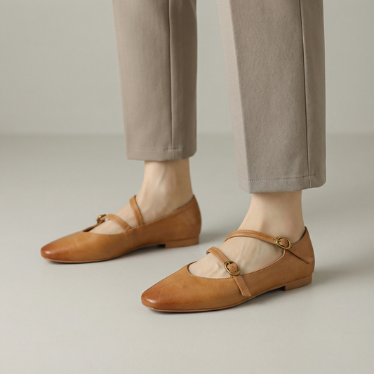 Scarpe Mary Jane Donna in Pelle Classiche - Vesarelli