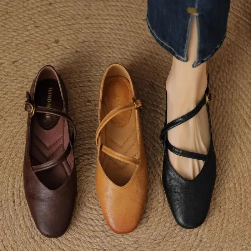 Mila | Scarpe Donna Mary Jane Pelle Doppio Cinturino Fibbia 8