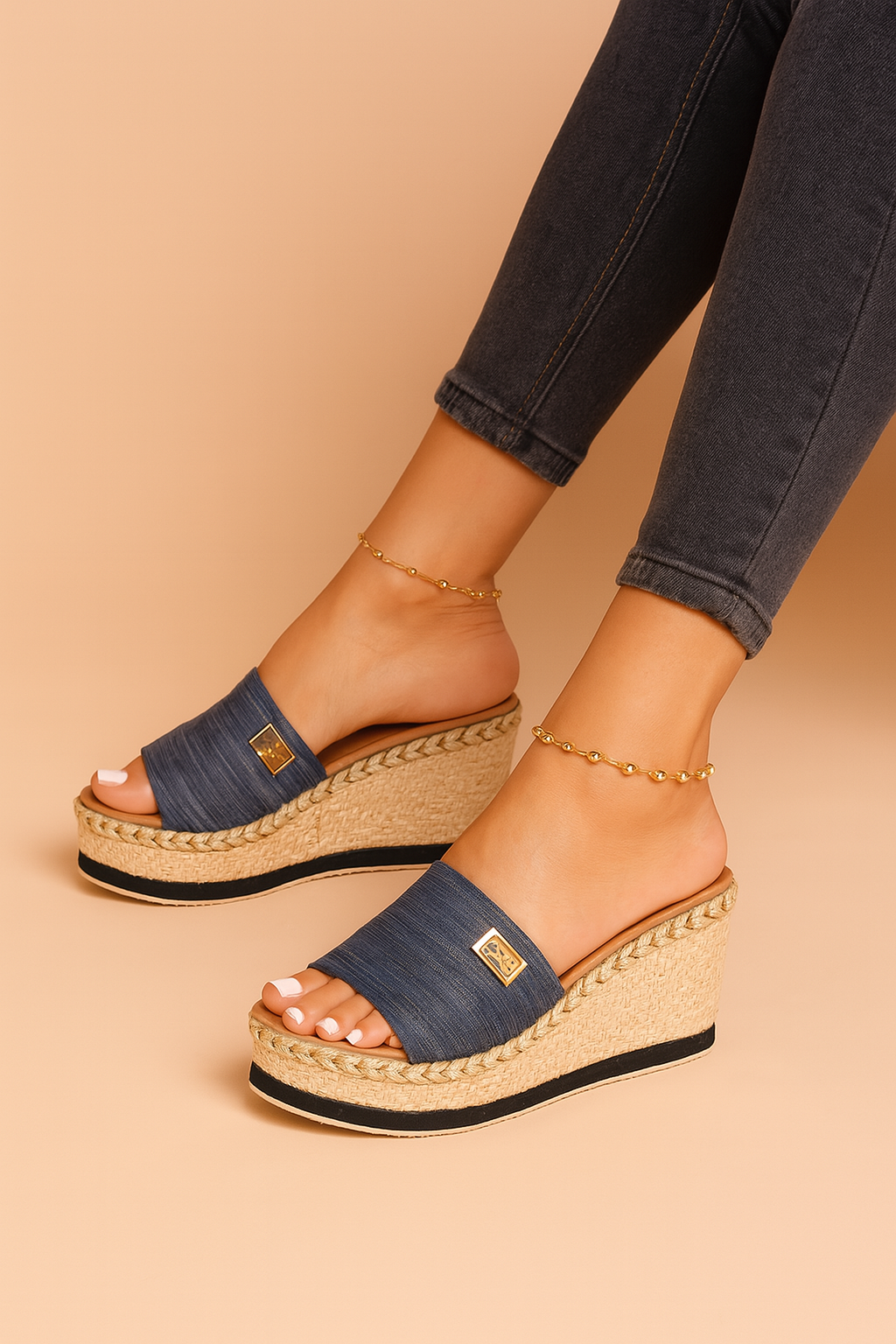 Millie | Sandali con zeppa intrecciata 1