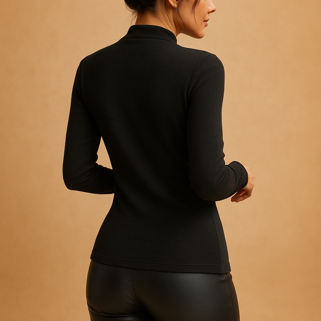 Milou | Blusa a collo alto con dettagli plissettati da donna 2
