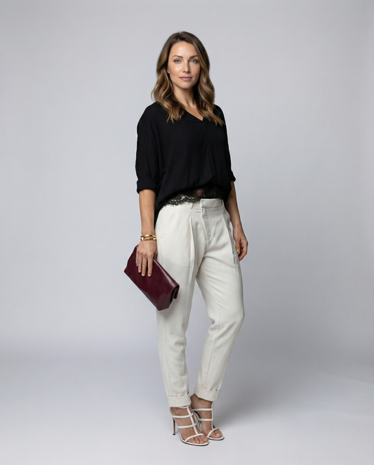 Pantaloni Donna Eleganti Vita Alta Slim - Brentozzi