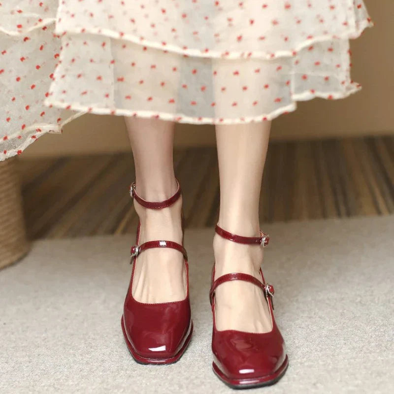Miranda | Scarpa da Donna Mary Jane Doppio Cinturino Tacco Blocco 4