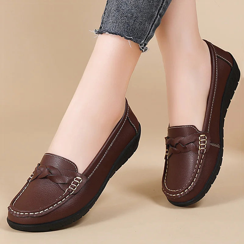 Mocassini slip-on eleganti da donna in morbida pelle e comodi 2
