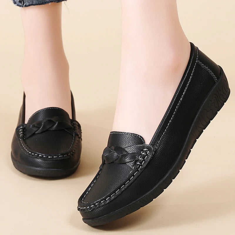 Mocassini slip-on eleganti da donna in morbida pelle e comodi 3