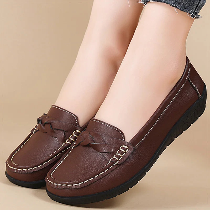 Mocassini slip-on eleganti da donna in morbida pelle e comodi 7