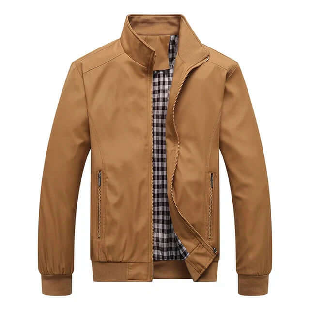 Giacca Bomber Uomo Autunnale con Bordo a Costine Stilizzata