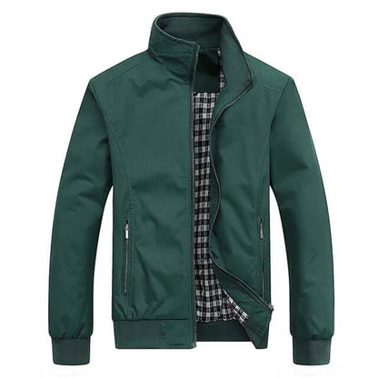 Giacca Bomber Uomo Autunnale con Bordo a Costine Stilizzata