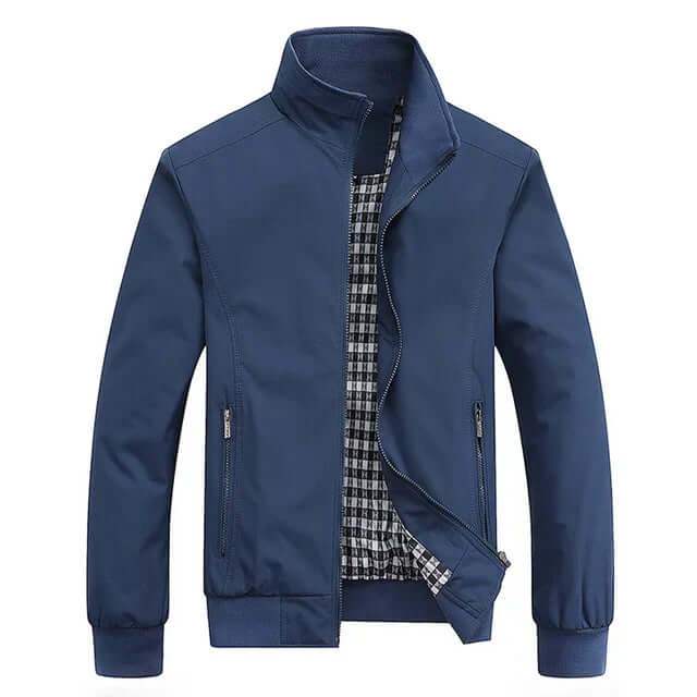 Giacca Bomber Uomo Autunnale con Bordo a Costine Stilizzata