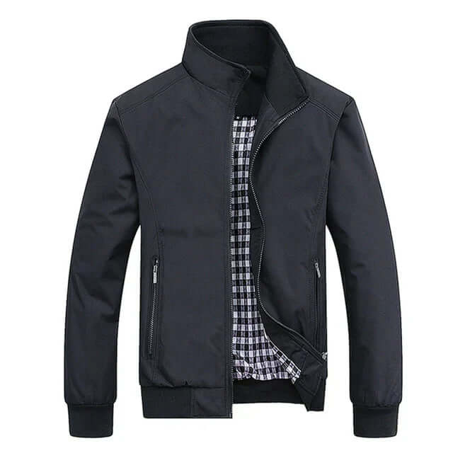 Giacca Bomber Uomo Autunnale con Bordo a Costine Stilizzata