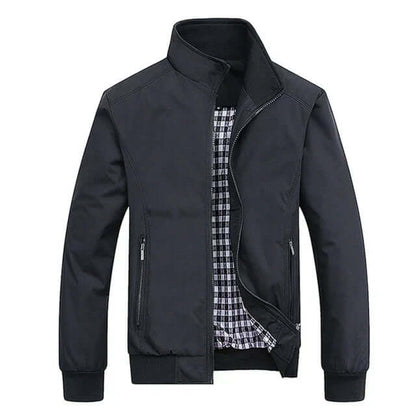Giacca Bomber Uomo Autunnale con Bordo a Costine Stilizzata