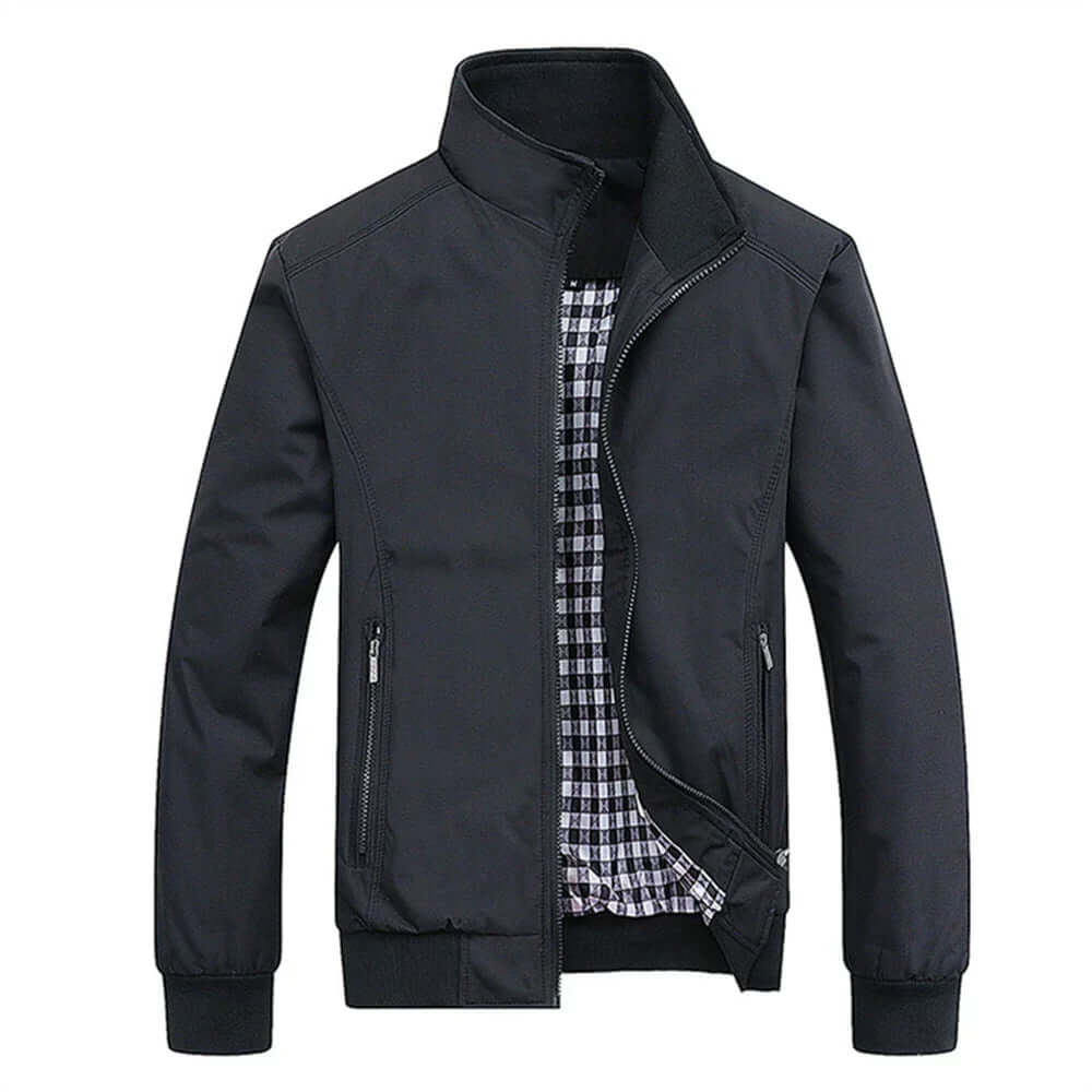 Giacca Bomber Uomo Autunnale con Bordo a Costine Stilizzata