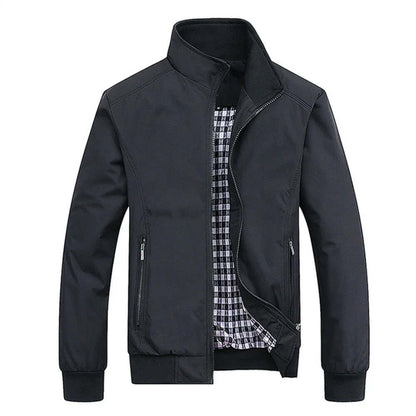 Giacca Bomber Uomo Autunnale con Bordo a Costine Stilizzata