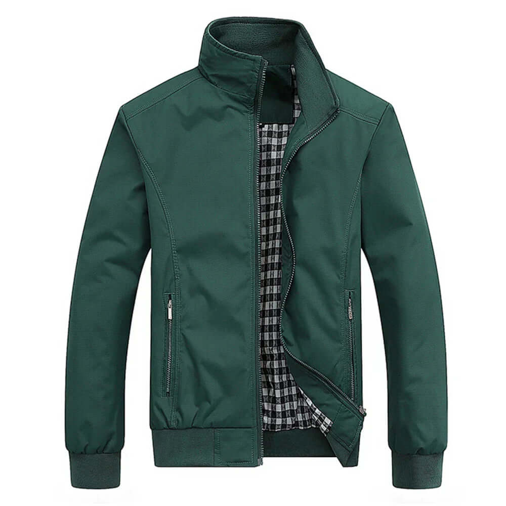Giacca Bomber Uomo Autunnale con Bordo a Costine Stilizzata
