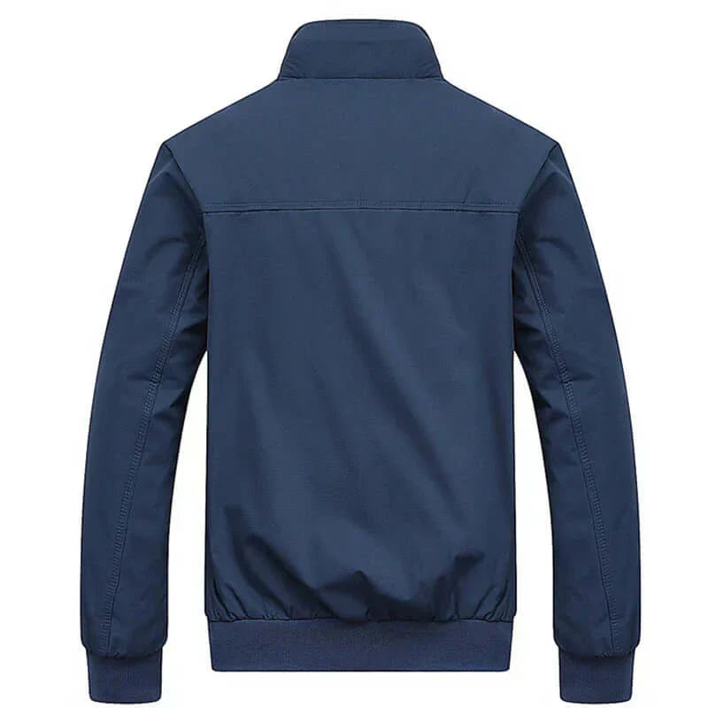 Giacca Bomber Uomo Autunnale con Bordo a Costine Stilizzata