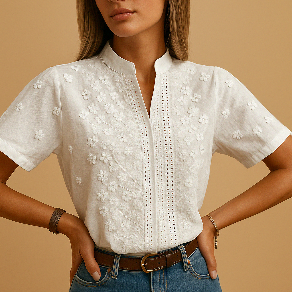 Camicia Donna Classica Scollo a V